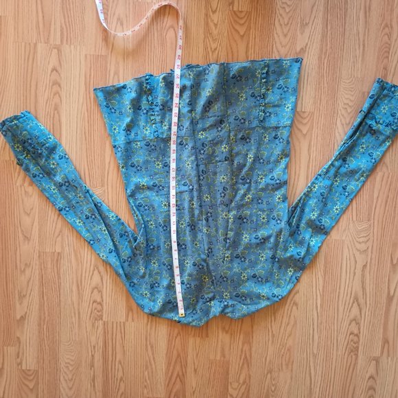 Blue Floral Button Down Size Large - Picture 2 of 5